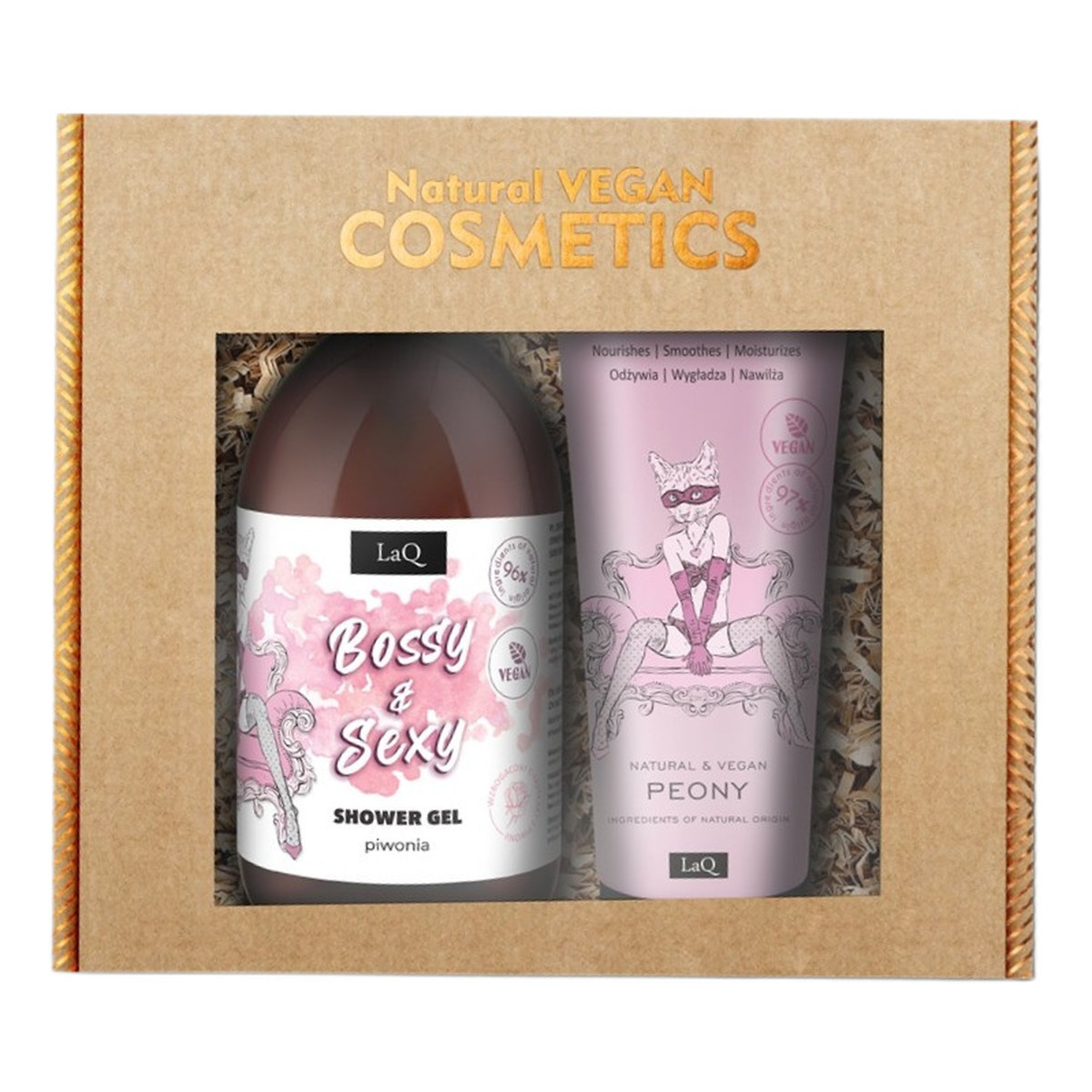 Laq Piwonia Zestaw żel pod prysznic 500ml + balsam w tubie 200ml