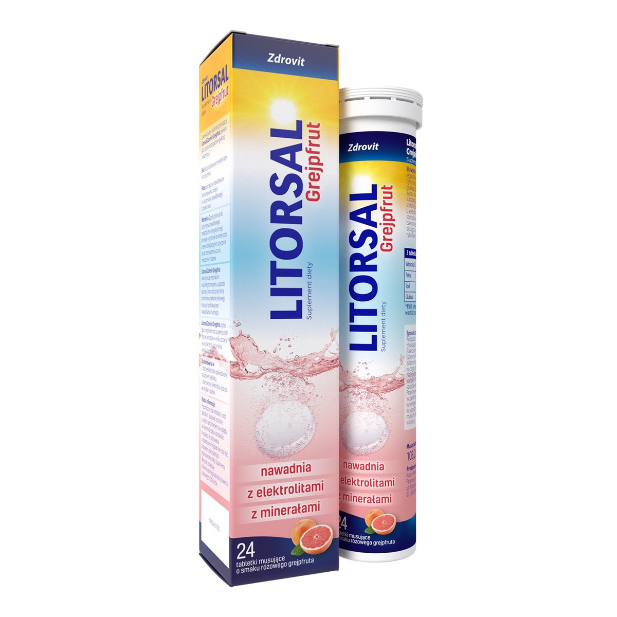 Litorsal Tabletki musujące Litorsal Grejpfrut - suplement diety 1op.-24 tabletki