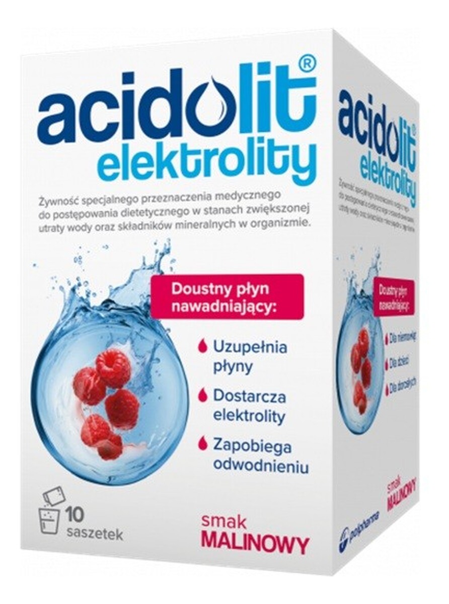 Elektrolity preparat nawadniający o smaku malinowym 10 saszetek