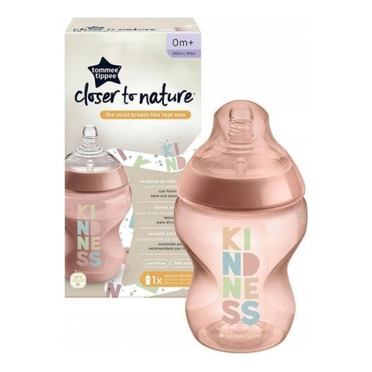 Tommee Tippee Closer to nature butelka do karmienia ze smoczkiem silikonowym 0m+ panda 260ml