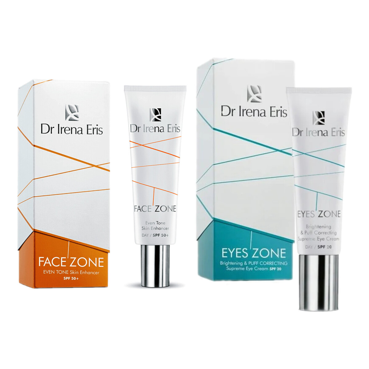 Dr Irena Eris Face Zone & Eye Zone Krem do Twarzy Tonujący Antyrodnikowy SPF 50+ 30ml + Rozświetlacz Krem pod oczy 15ml