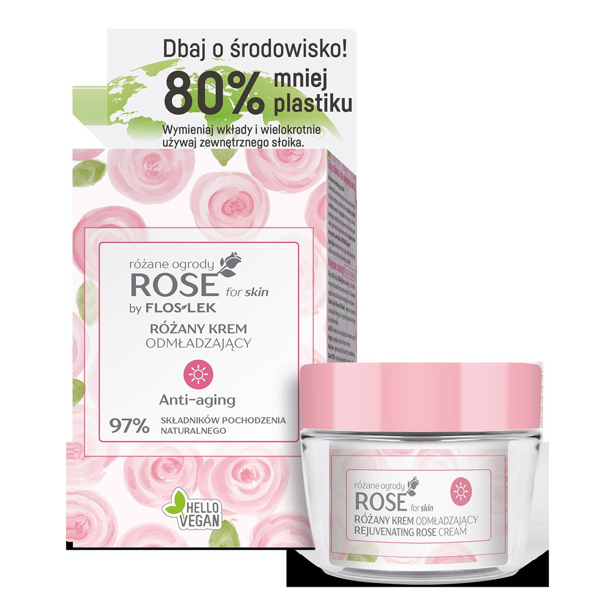FlosLek Rose for Skin Różany Krem odmładzający na dzień 50ml