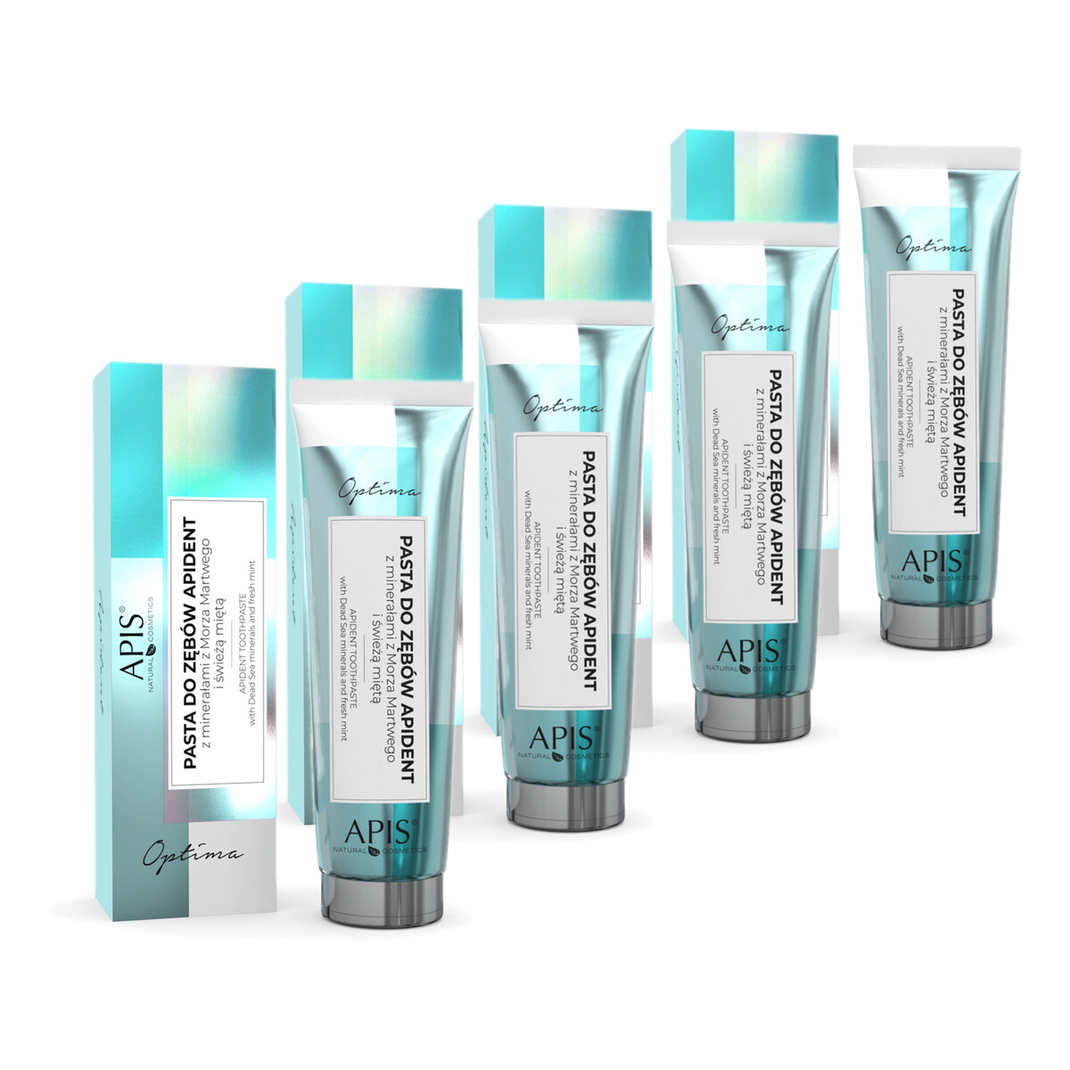 Apis Apident toothpaste Pasta do zębów z minerałami z morza martwego i świeżą miętą 4x100ml