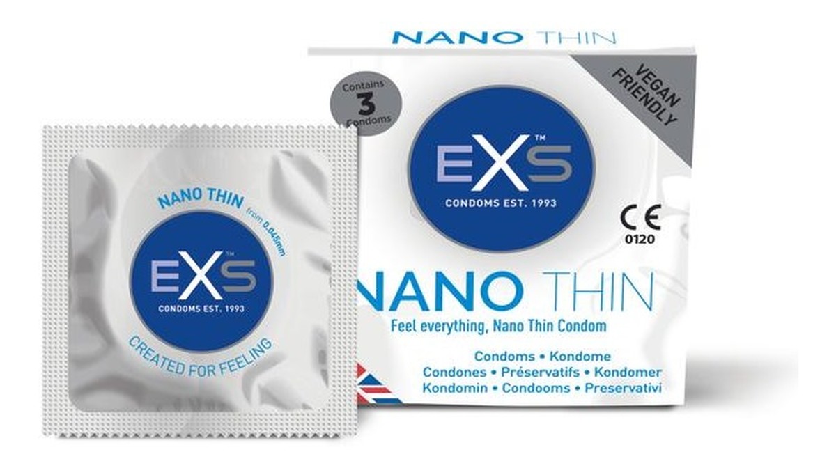 Nano thin ultra cienkie prezerwatywy 3szt.