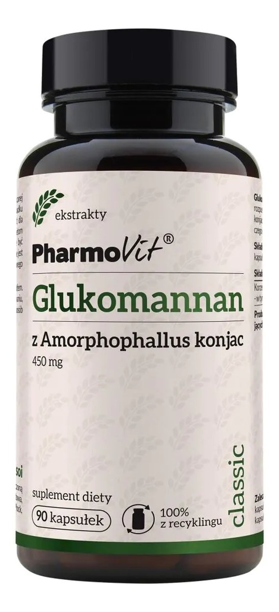 Glukomannan 450 mg suplement diety 90 kapsułek