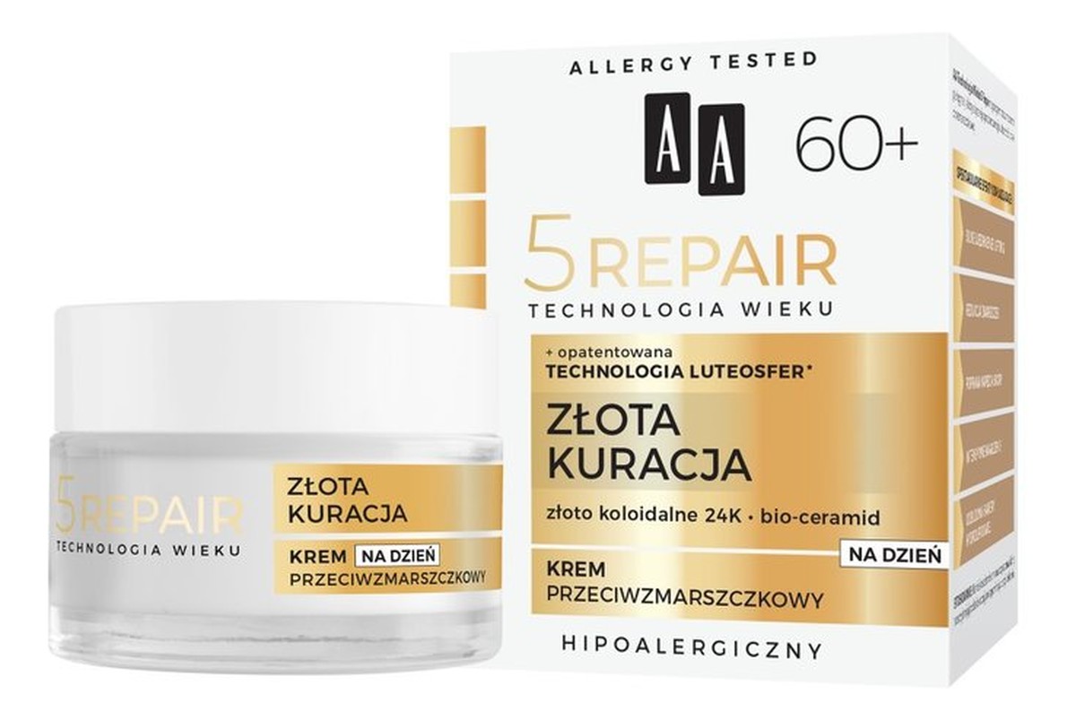 5Repair 60+ Złota Kuracja Krem przeciwzmarszczkowy na dzień