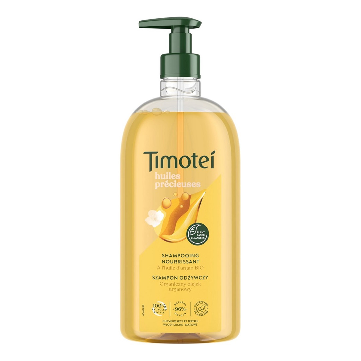 Timotei Precious Oils Szampon odżywczy do włosów suchych i matowych z organicznym olejkiem arganowym 750ml