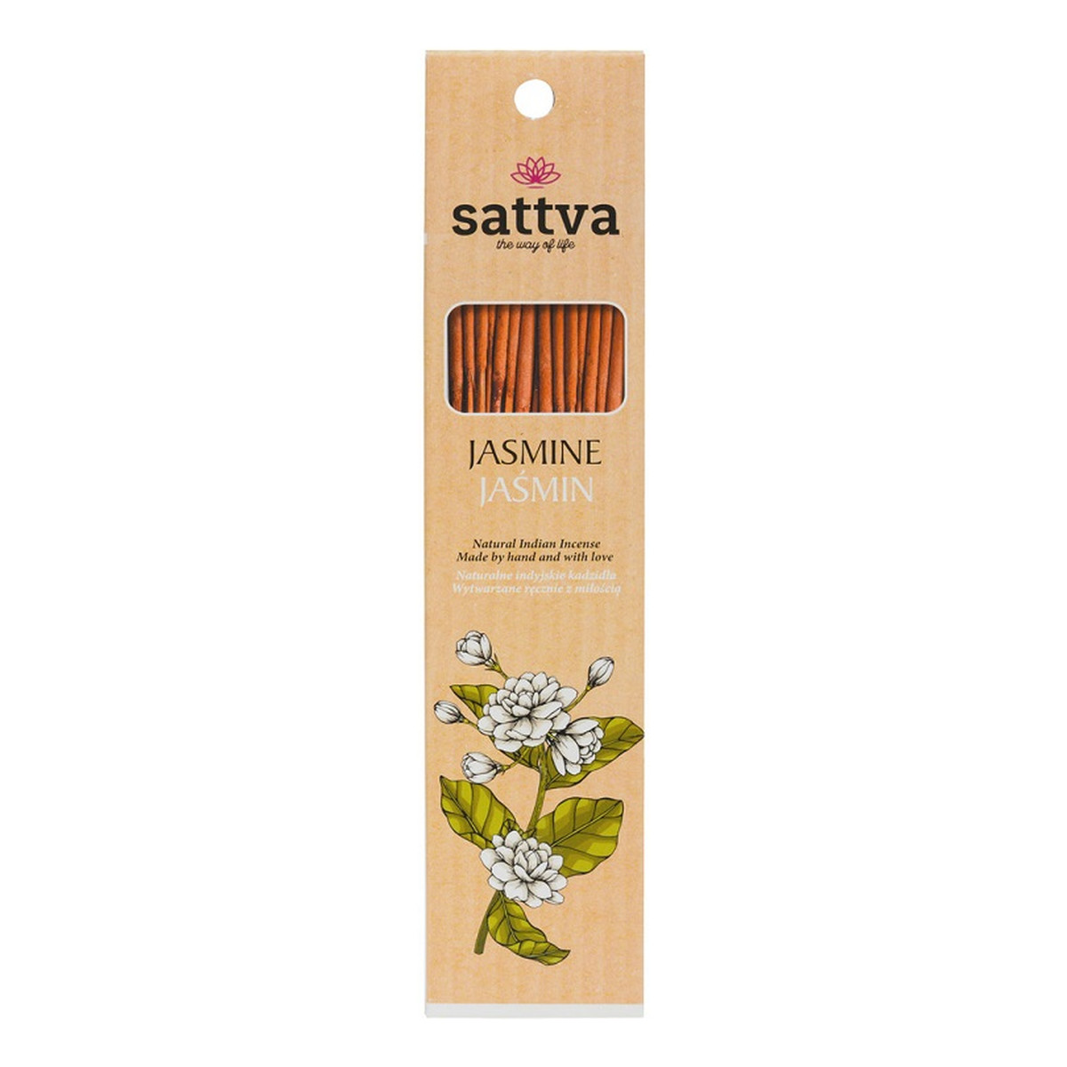 Sattva Natural Indian Incense Naturalne indyjskie kadzidełko Jasmine - Jaśmin 15 szt.