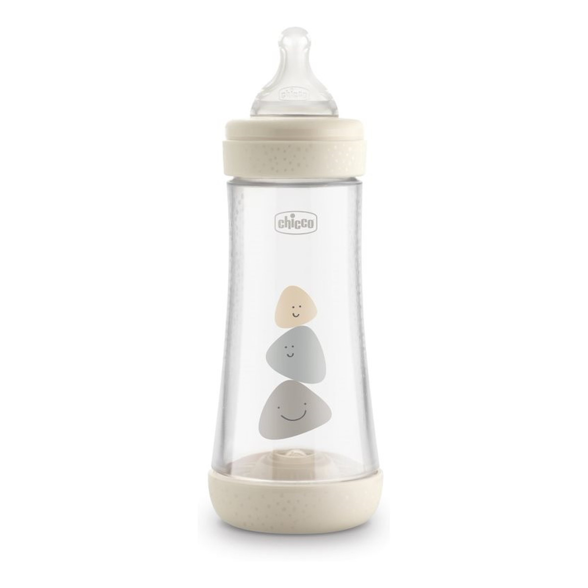 Chicco Perfect5 butelka antykolkowa ze smoczkiem silikonowym przepływ szybki 4m+ neutral 300ml