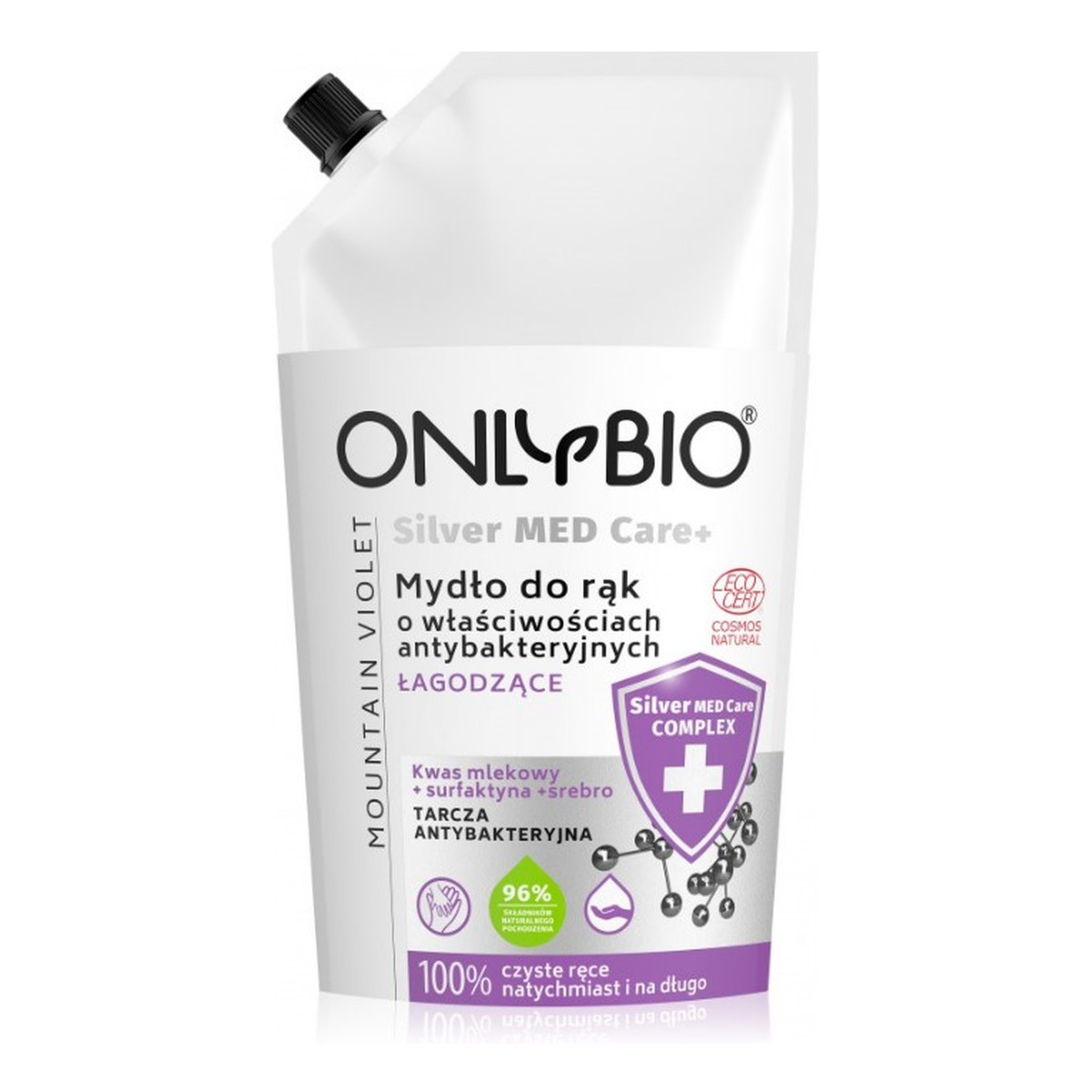 OnlyBio Silver Med Care+ Mydło o właściwościach antybakteryjnych nawilżające 500ml