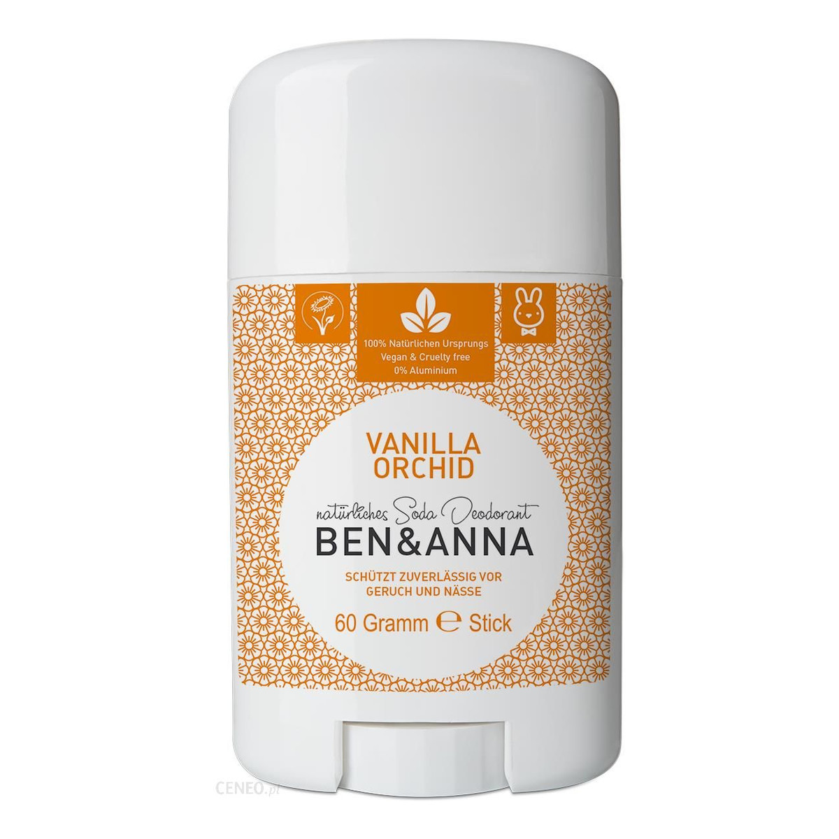 Ben&Anna Natural Soda naturalny dezodorant na bazie sody sztyft plastikowy Vanilla Orchid 60g