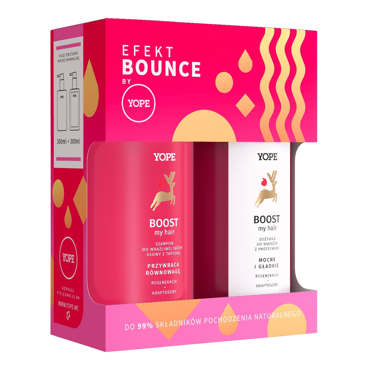 Yope Boost My Hair Zestaw szampon do wrażliwej skóry głowy z tapioką 300ml + odżywka do włosów z proteinami 300ml