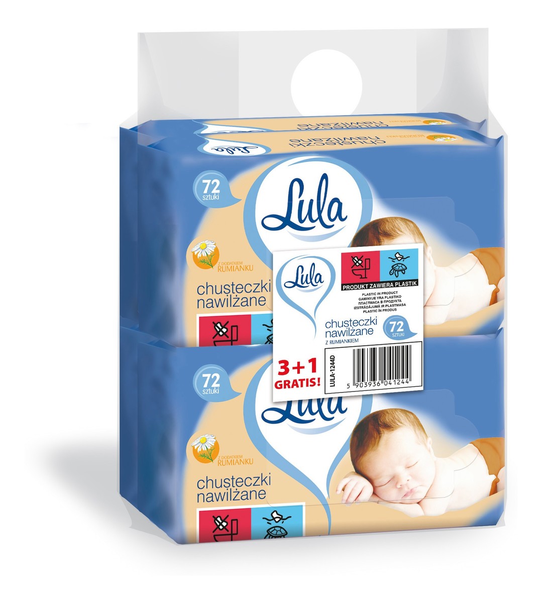 Chusteczki 72szt 3+1gr nawilż.z Rumiankiem