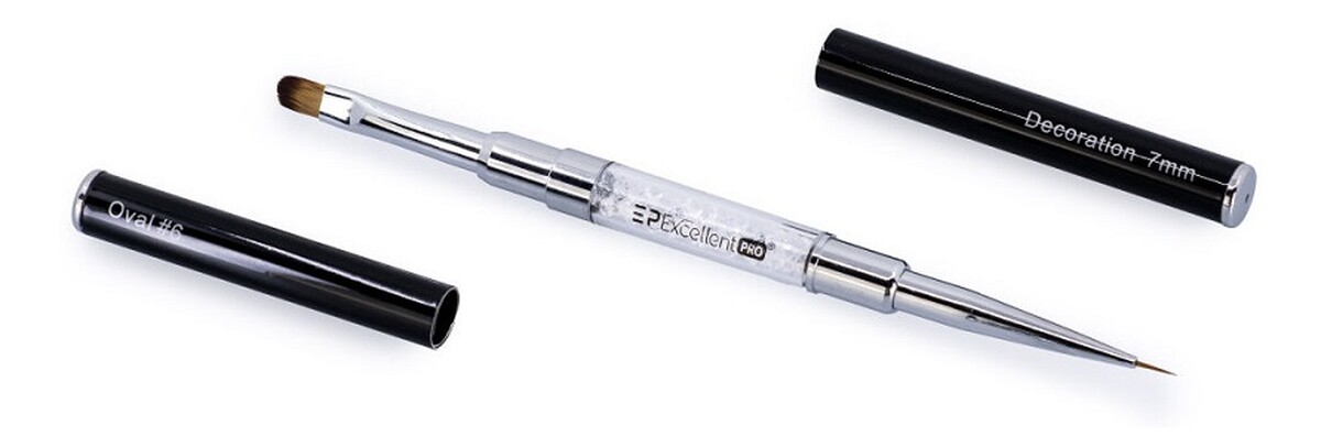 Decoration pędzelek 2w1 z cyrkoniami oval #6 7mm