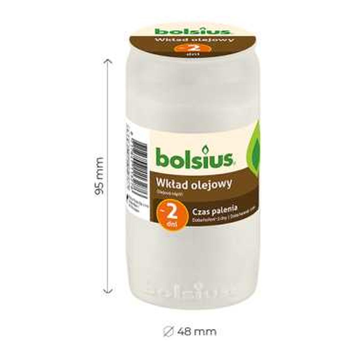 Bolsius WKŁAD OLEJOWY MEMENTO NR2 / 2 DNI BIAŁY 30 sztuk