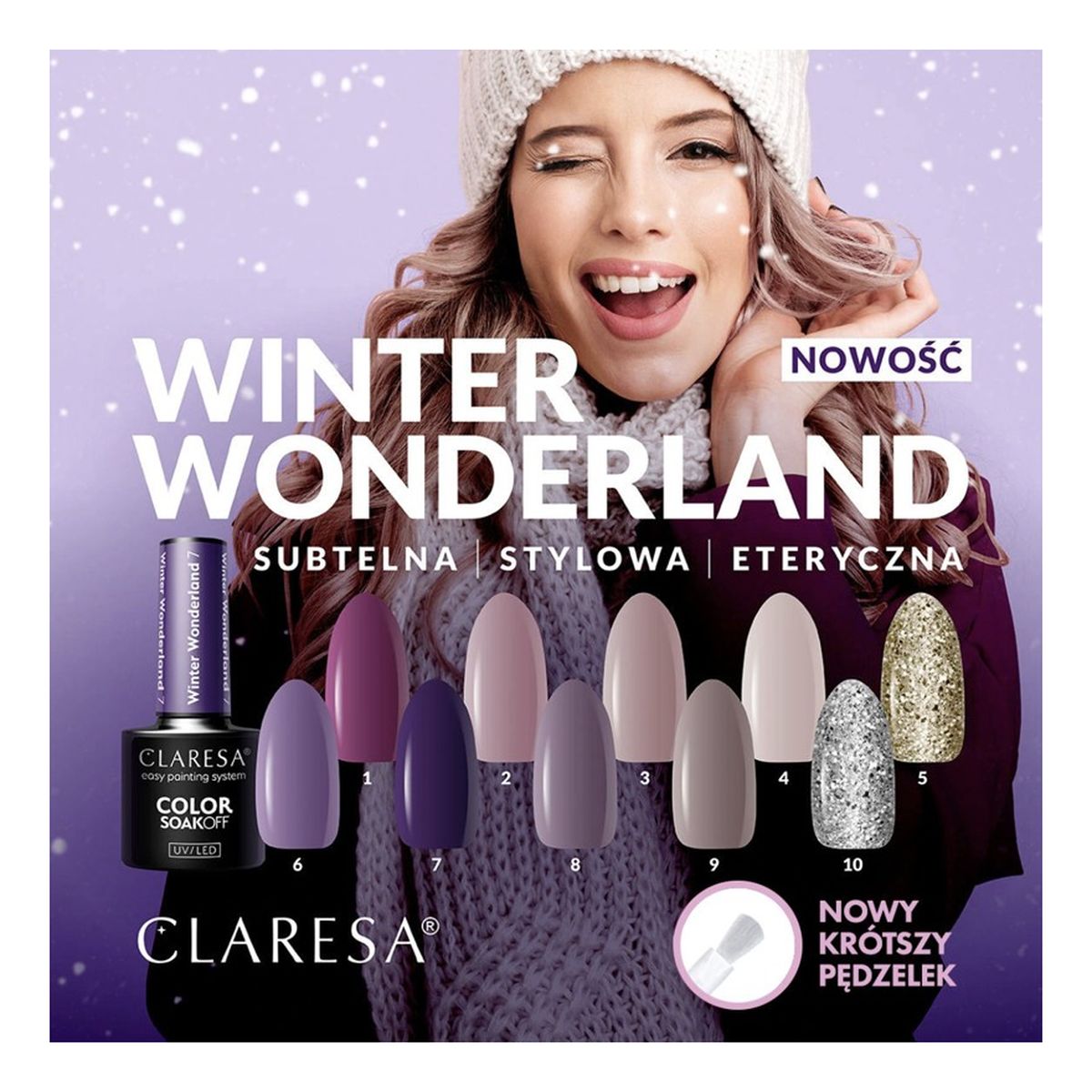 Claresa Winter Wonderland Lakier Hybrydowy 10 kolorów pełna kolekcja