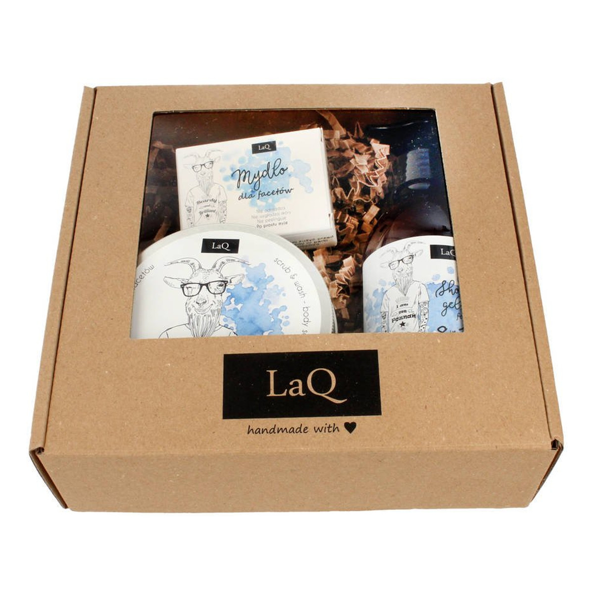 Laq Zestaw prezentowy dla mężczyzn Kozioł (żel 8w1 300ml+scrub 200ml+mydło 85ml)