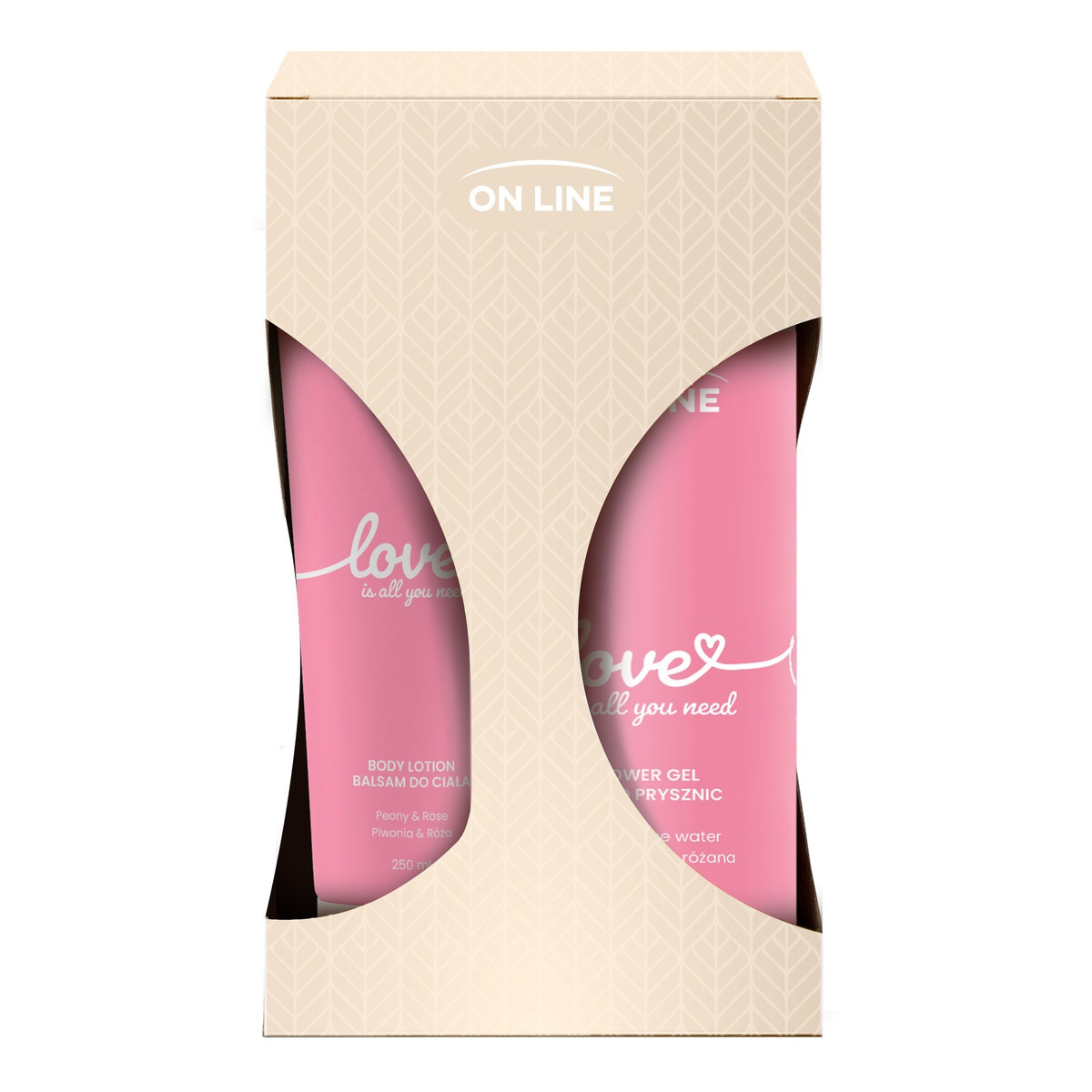 Forte Sweeden ON LINE Zestaw prezentowy love is all you need (żel pod prysznic 500ml + balsam do ciała 250ml)