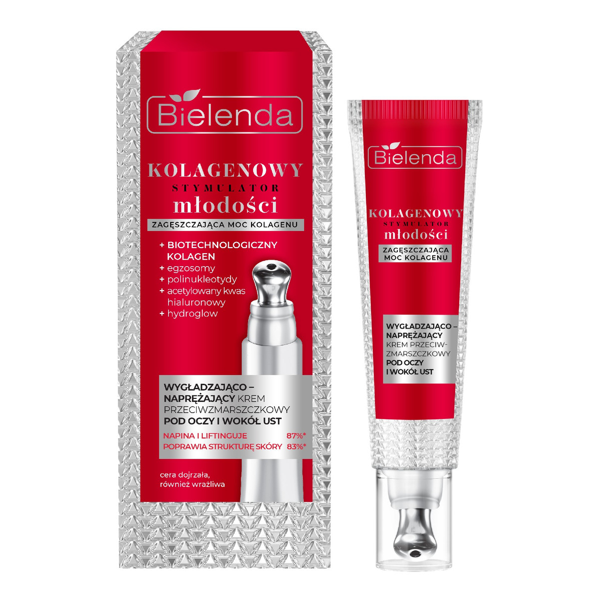 Bielenda Kolagenowy Stymulator Młodości wygładzająco-naprężający Krem przeciwzmarszczkowy pod oczy i wokół ust 15ml