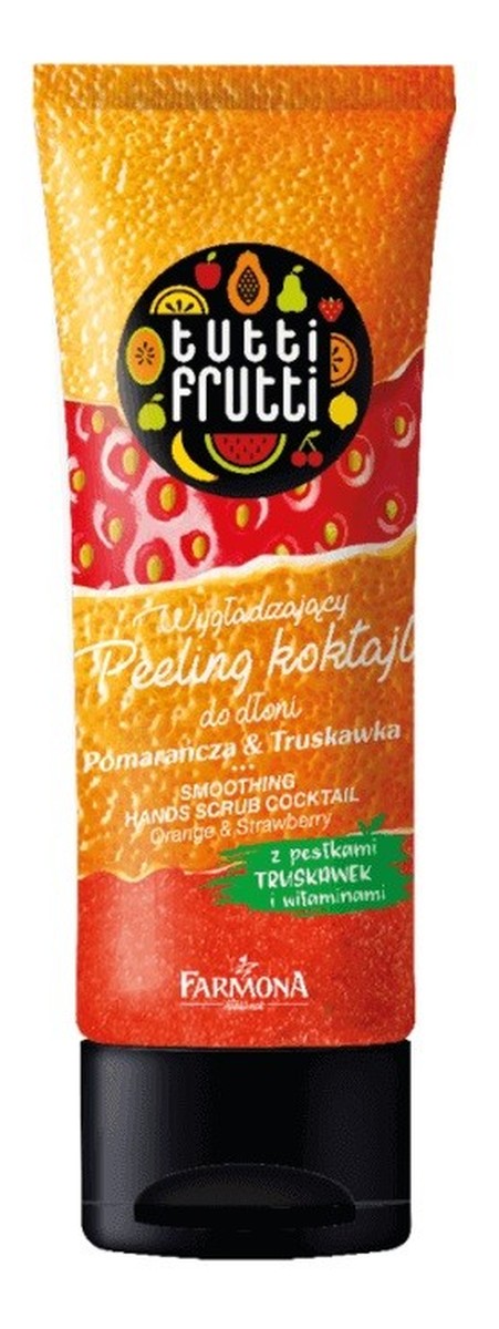 Wygładzający Peeling koktajl do dłoni Pomarańcza & Truskawka