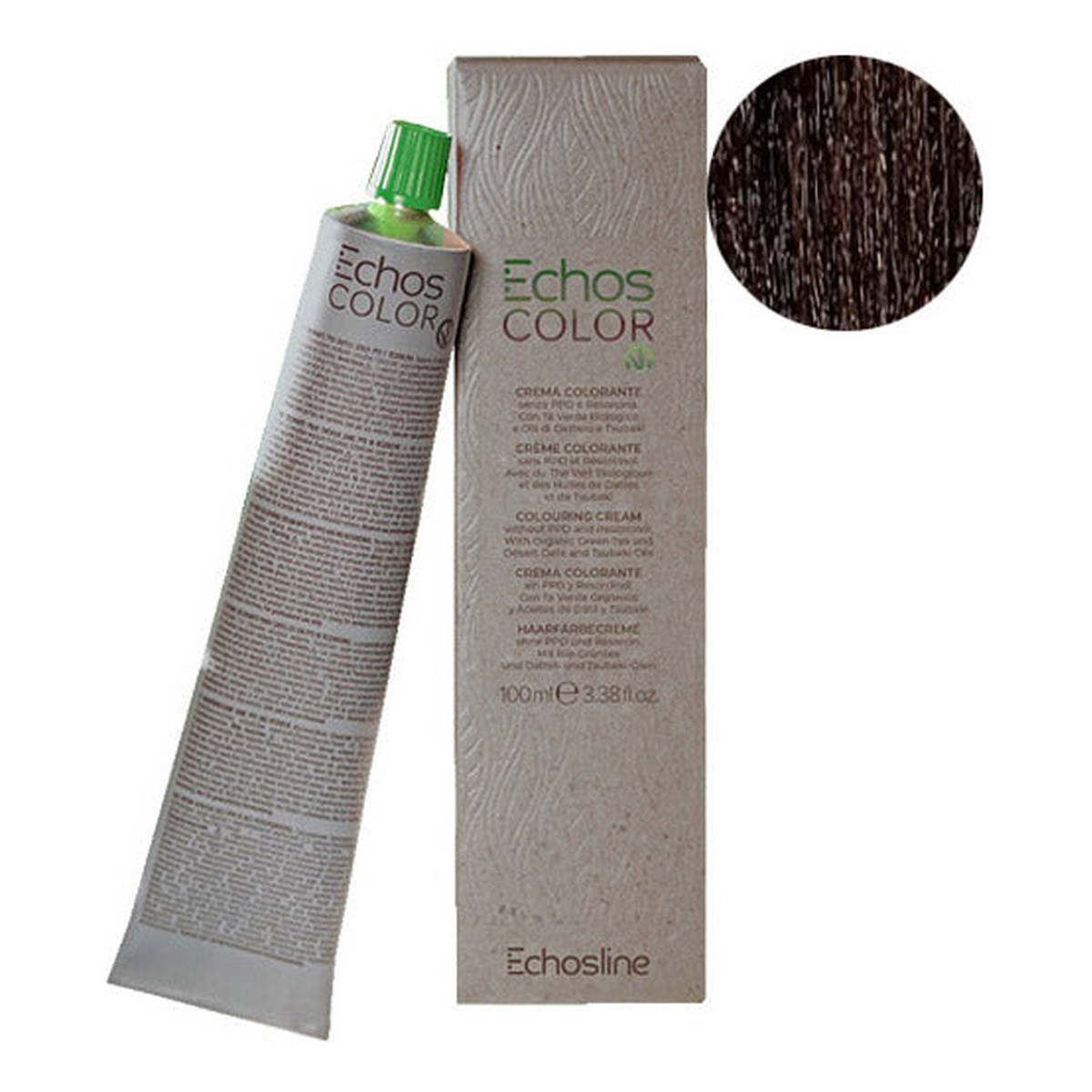 Echosline Echos Color Wegańska farba do włosów Medium Chestnut 4.0 3x100ml