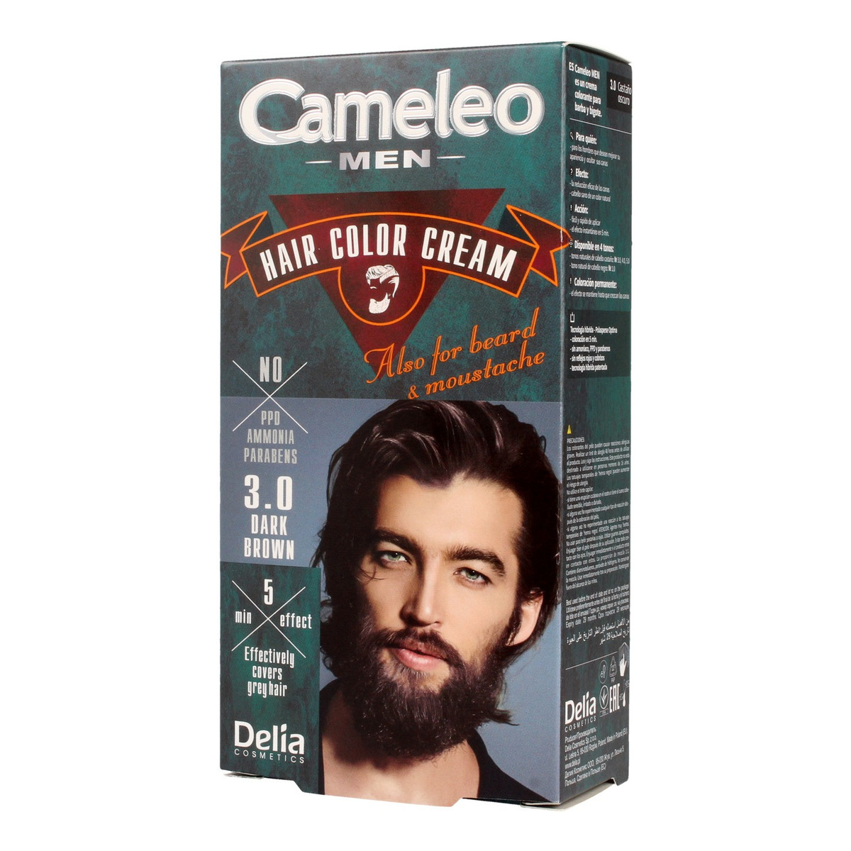 Cameleo Men Krem koloryzujący do włosów brody i wąsów Dark Brown (3.0) 30ml