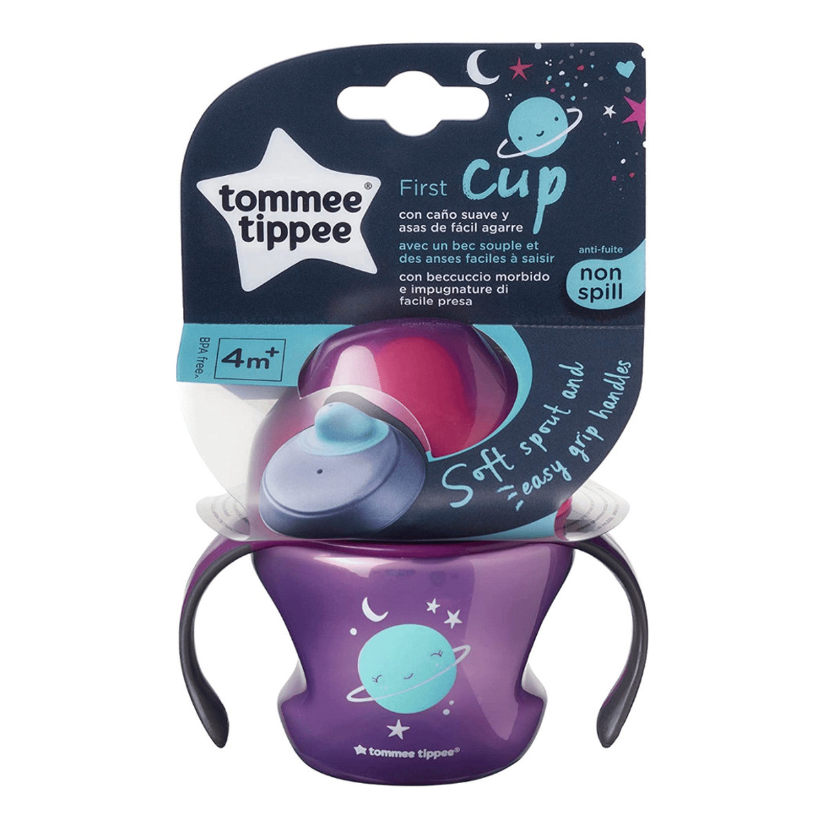 Tommee Tippee First cup pierwszy kubek z uchwytami 4m+ fioletowy 150ml