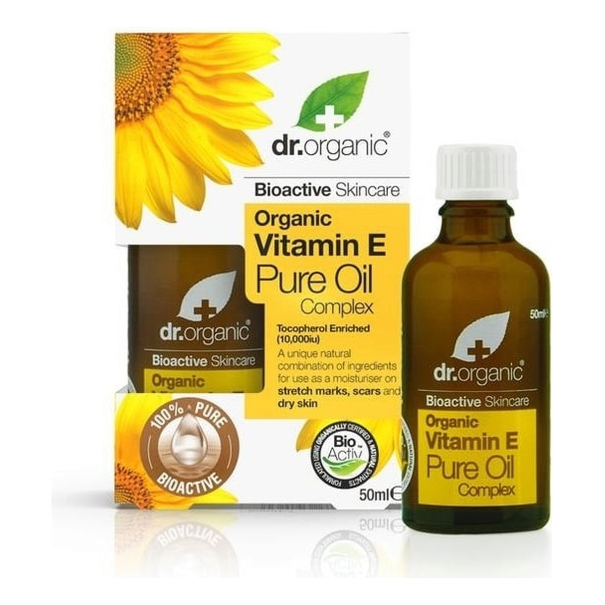 Dr.Organic Vitamin E Pure Oil kojąco-odżywczy Olejek z witaminą e do skóry normalnej i suchej 50ml