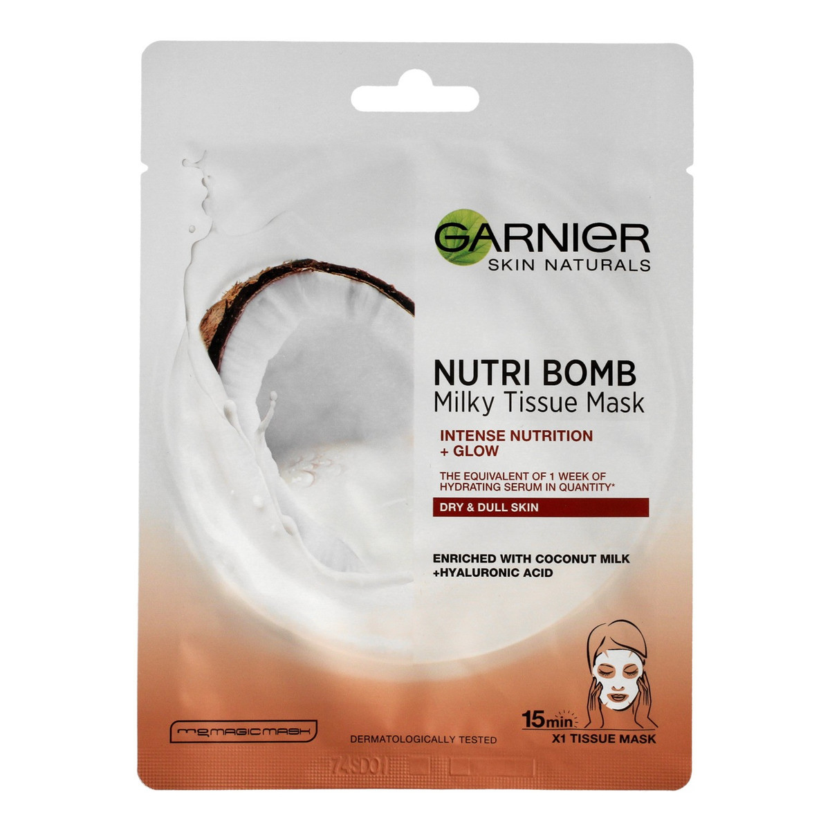 Garnier Skin Naturals Maseczka na tkaninie odżywczo-rozświetlająca Nutri Bomb 1szt