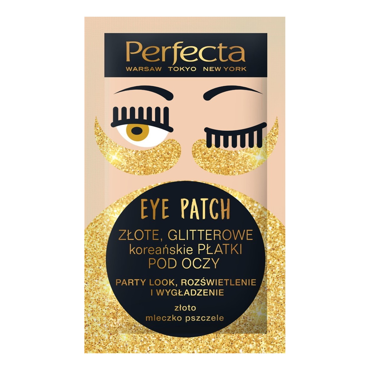 Perfecta Perfecta Eye Patch Płatki pod oczy złote gliterowane 2 szt.