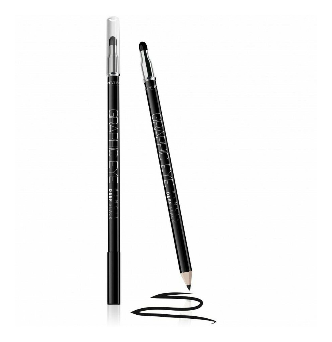 EYELINER Pencil with SPONGE GRAPHIC EYE Intense Black Kredka Do Oczu Z Gąbką