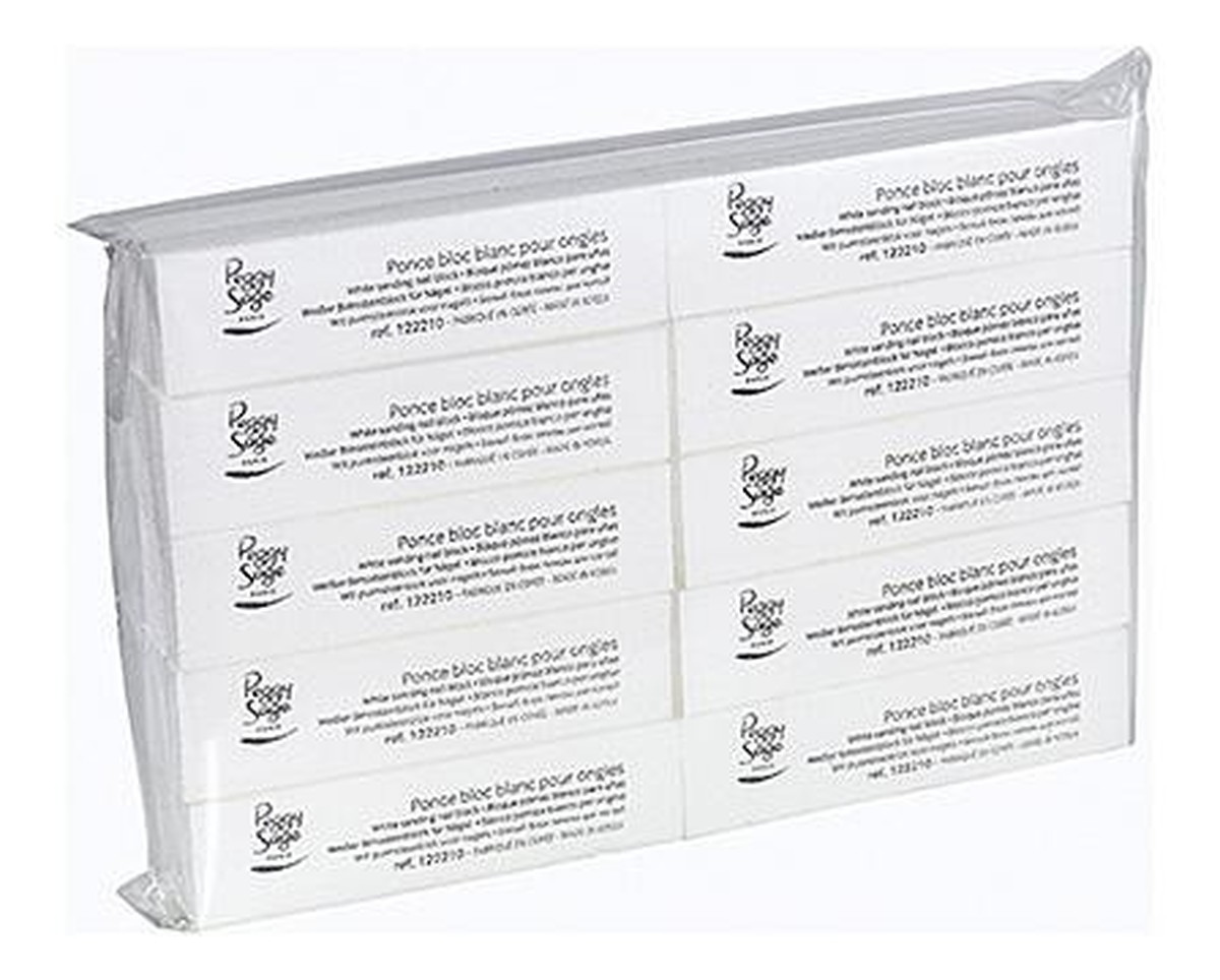 Pack Of 10 White Sanding Nail Blocks komplet bloków polerskich do paznokci Biały 10szt