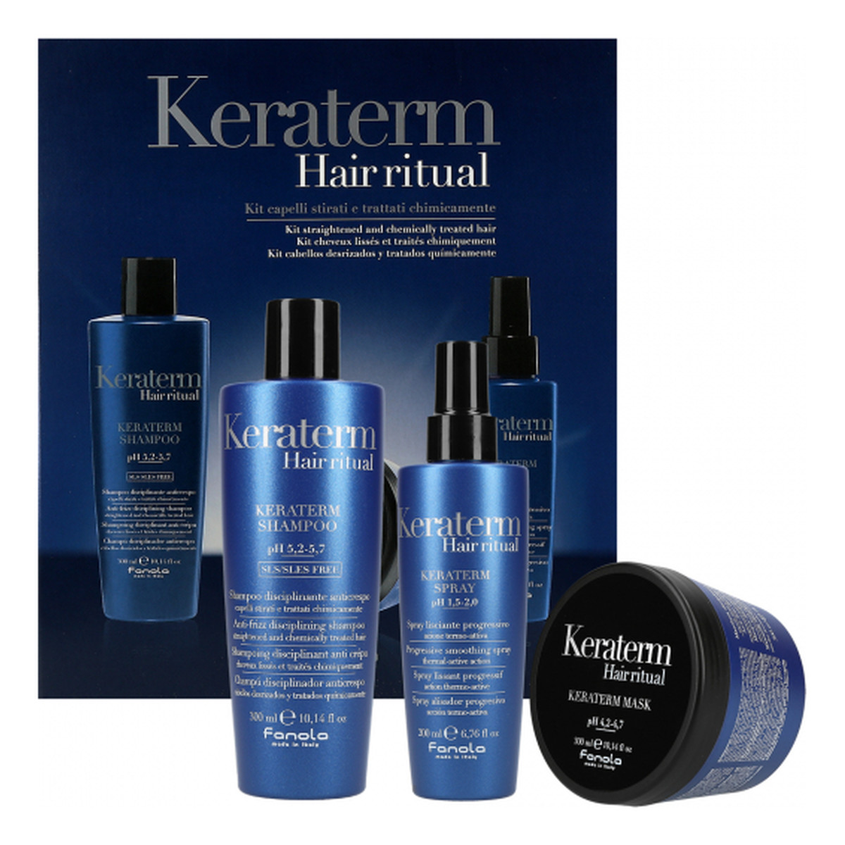 Fanola Keraterm Hair Ritual Zestaw szampon + maska + spray