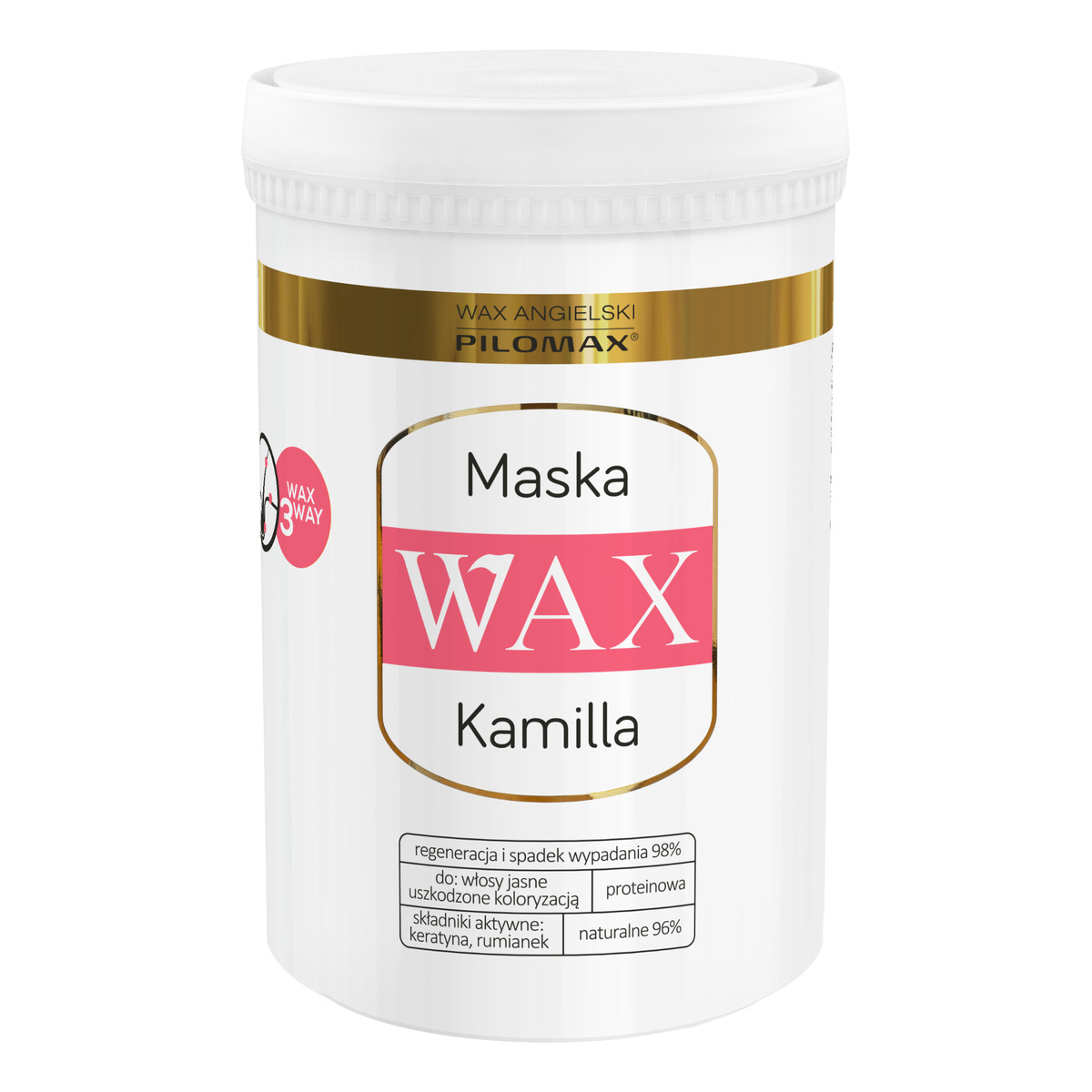 Pilomax Wax Kamille Regenerująca Maska Do Włosów Zniszczonych Jasnych 480ml