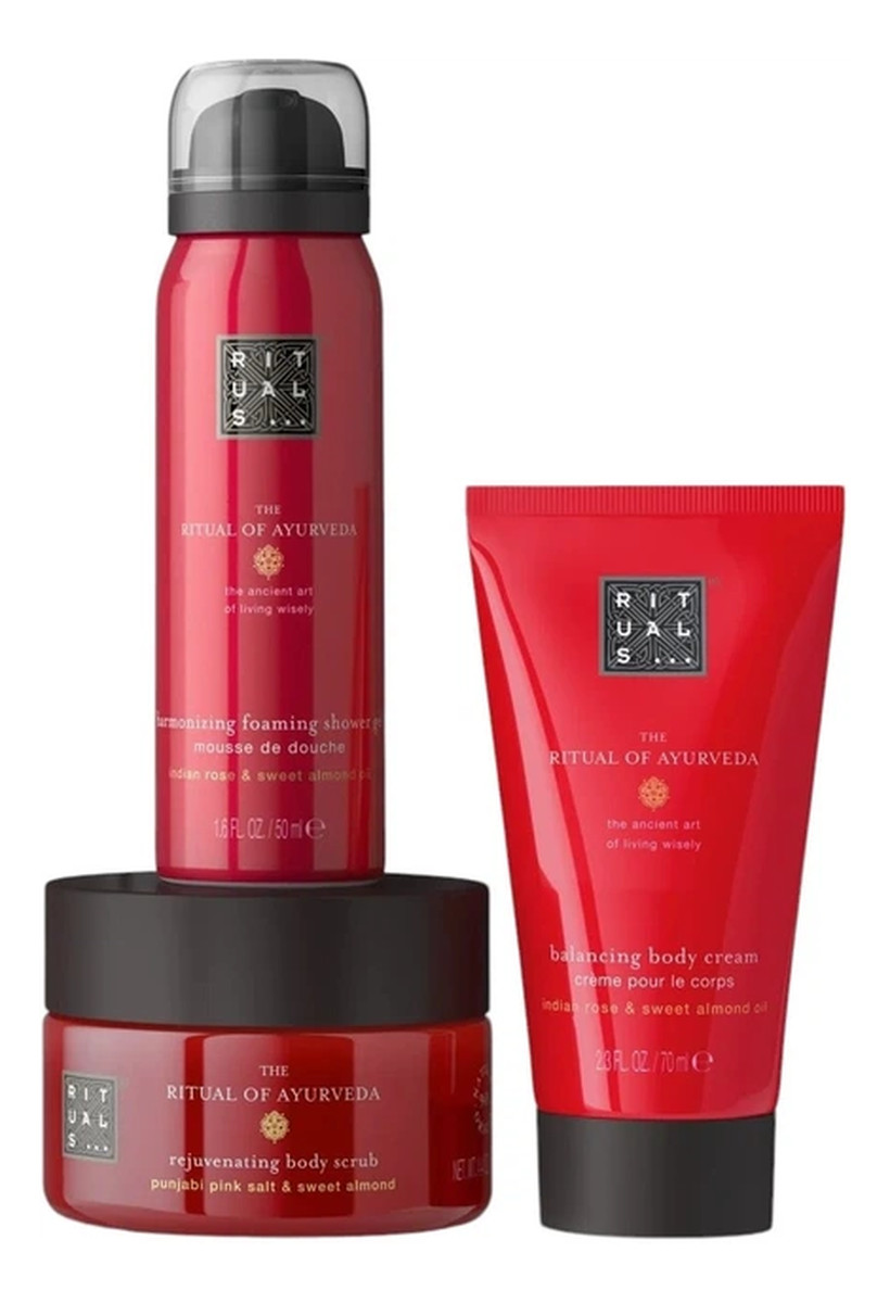 Pianka pod prysznic 50 ml + Krem do ciała 70 ml + Peeling do ciała 125g
