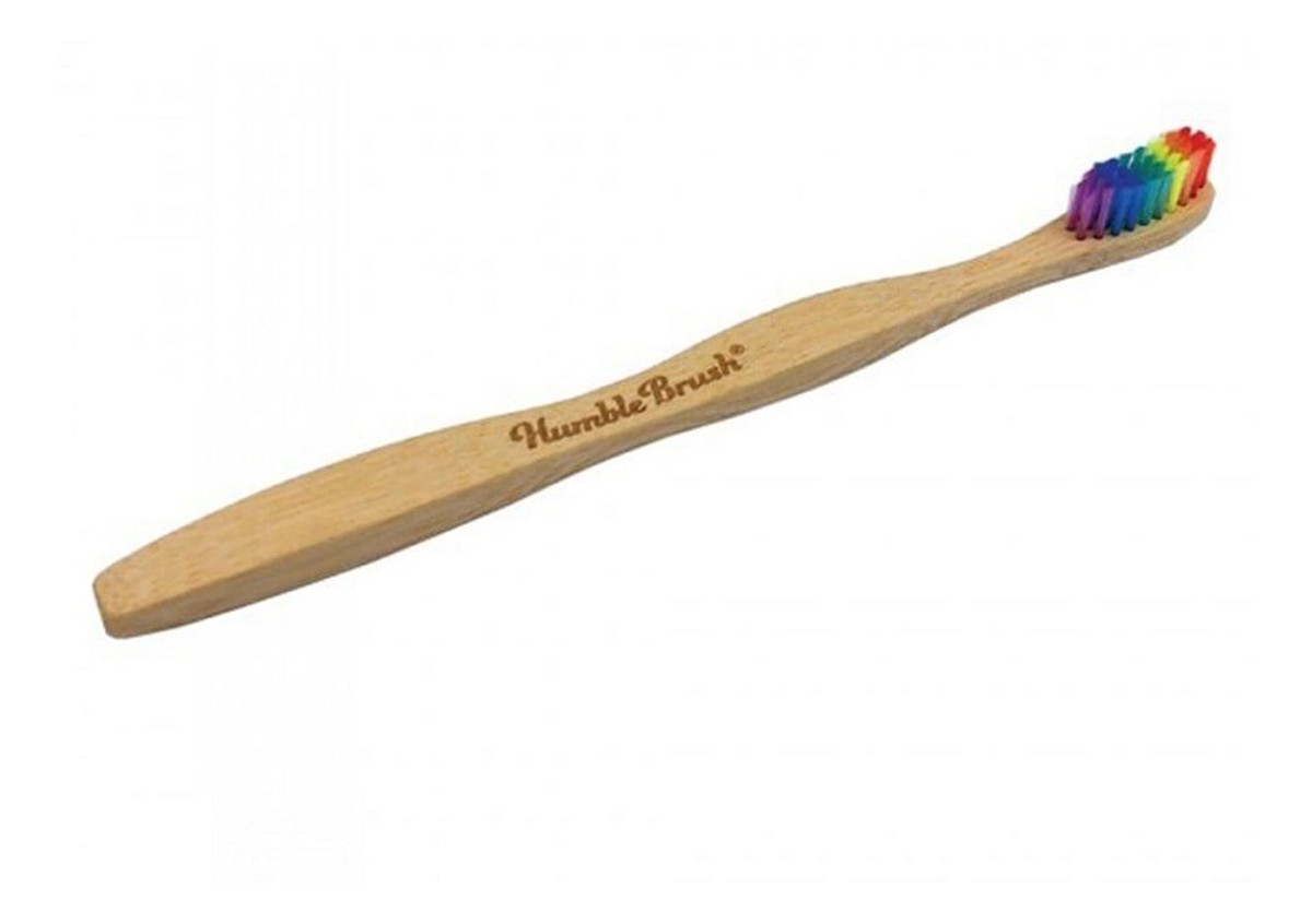 Bambusowa szczoteczka do zębów z tęczowym włosiem soft