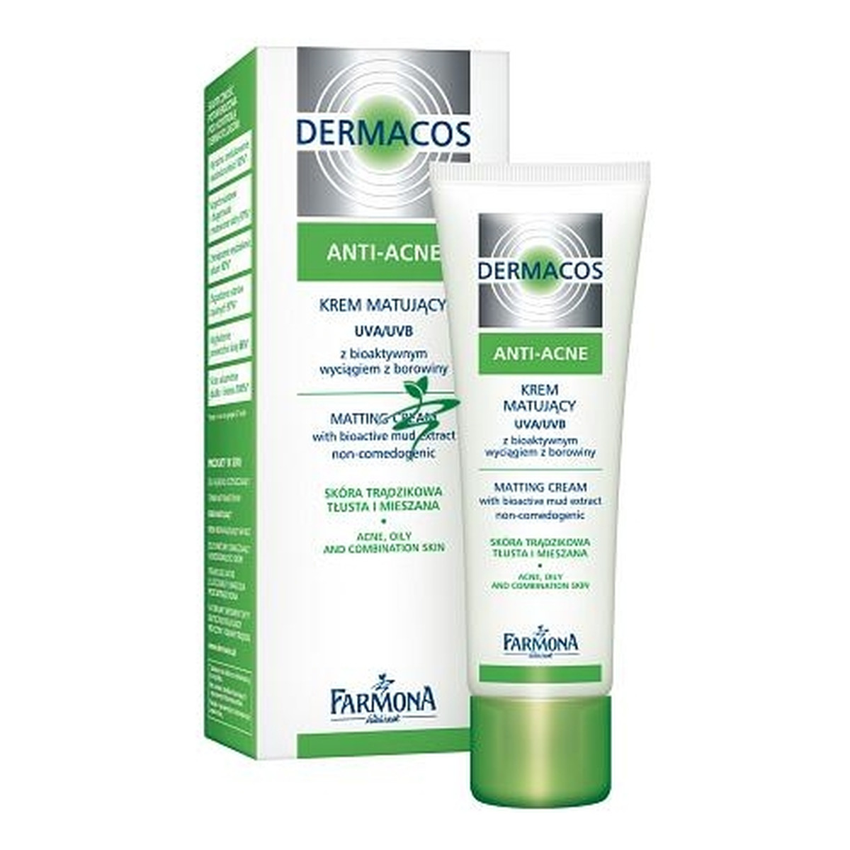 Farmona Anti-Acne Dermacos Krem Matujący z Bioaktywnym Wyciągiem z Borowiny UVA/UVB 50ml