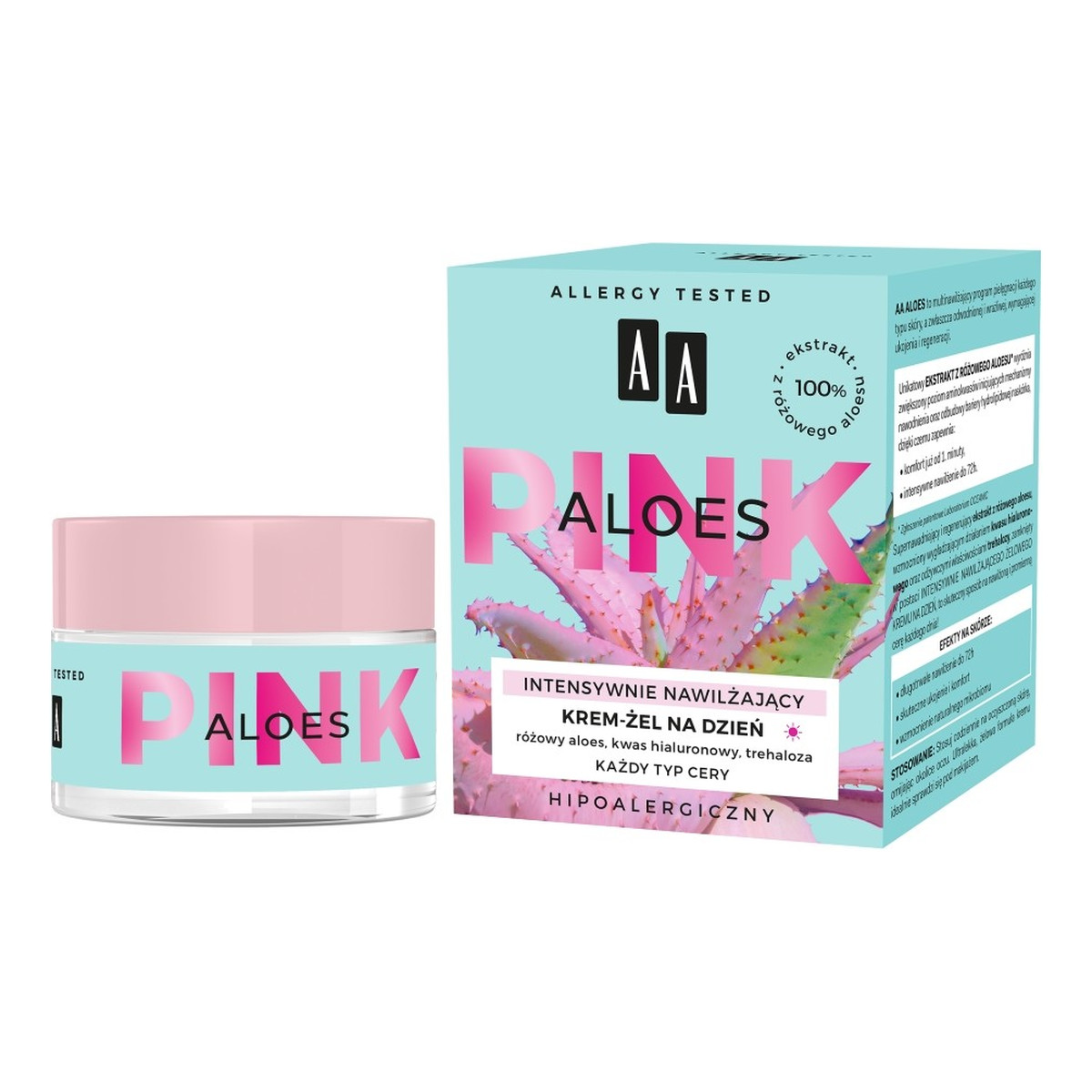 AA Pink Aloes krem intensywnie nawilżający żelowy na dzień 50ml