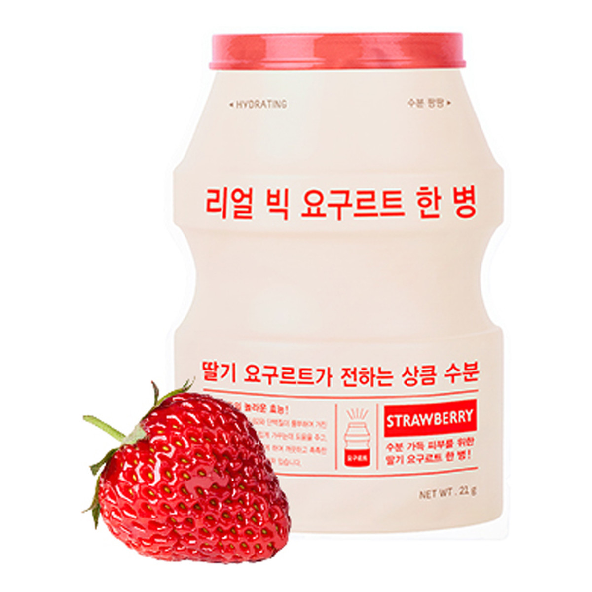 A'Pieu Real Big Yogurt One-Bottle Rozjaśniająca Jogurtowa Maseczka W Płachcie Strawberry 21g