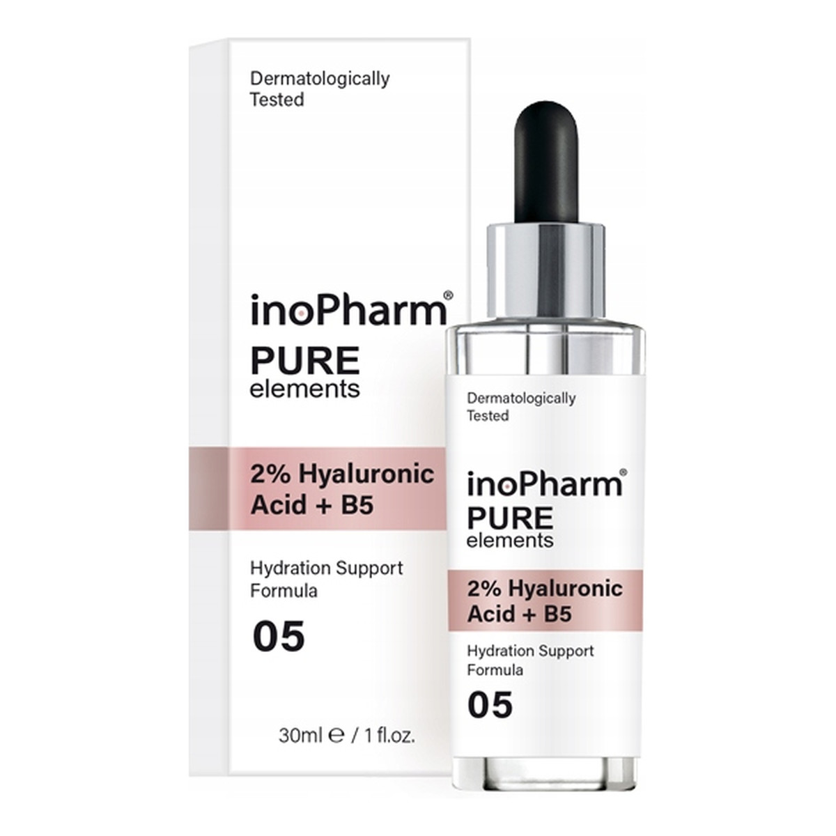 InoPharm PURE elements Serum do twarzy z 2% kwasem hialuronowym i witaminą B5 30ml