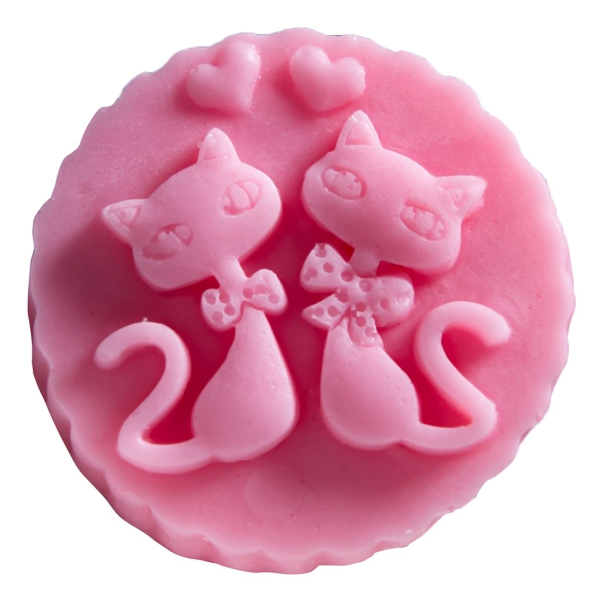 Różowe Dwa Kotki w Medalionie naturalne mydło glicerynowe Wiśnia