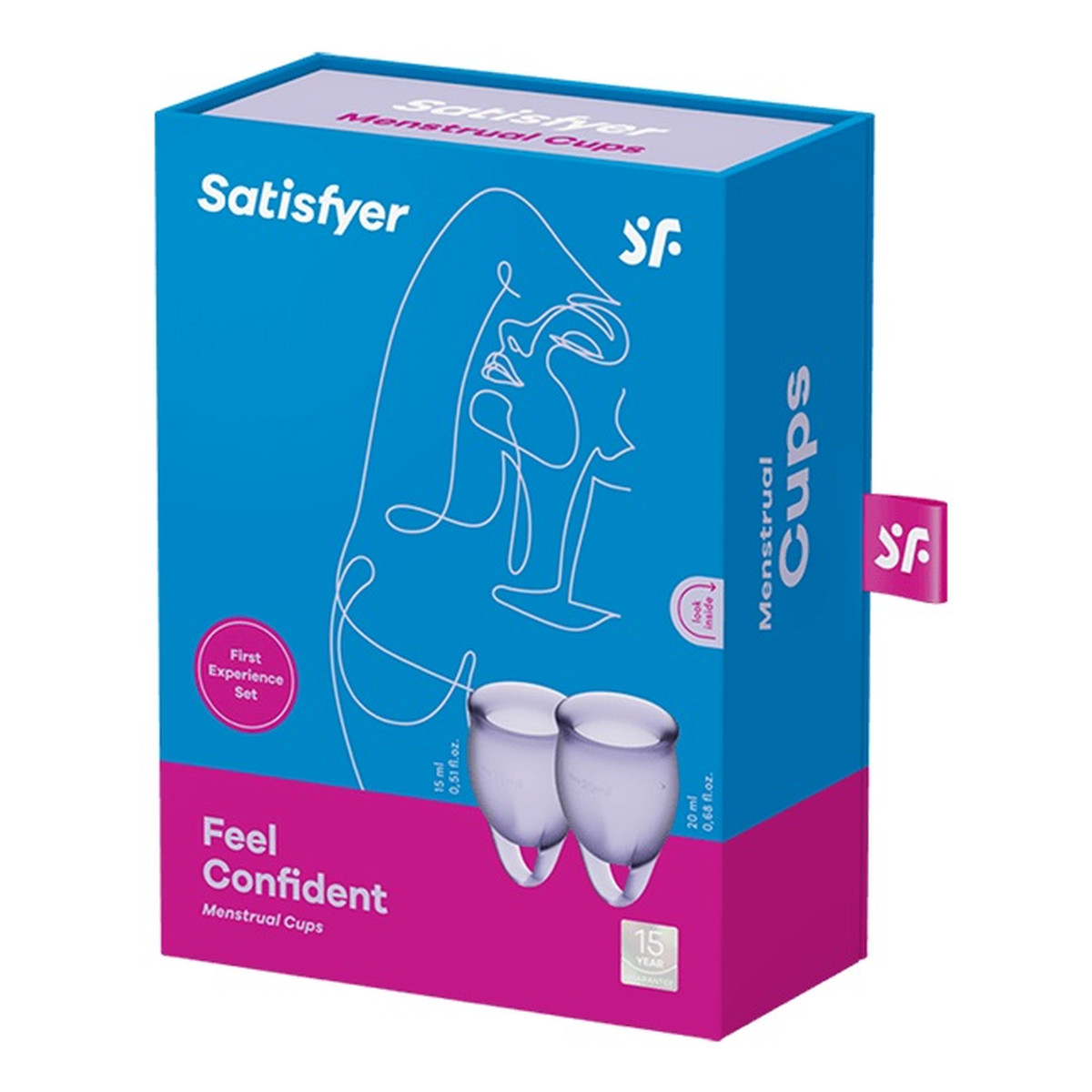 Satisfyer Feel Confident Menstrual Cup Zestaw kubeczków menstruacyjnych 15ml + 20ml lila