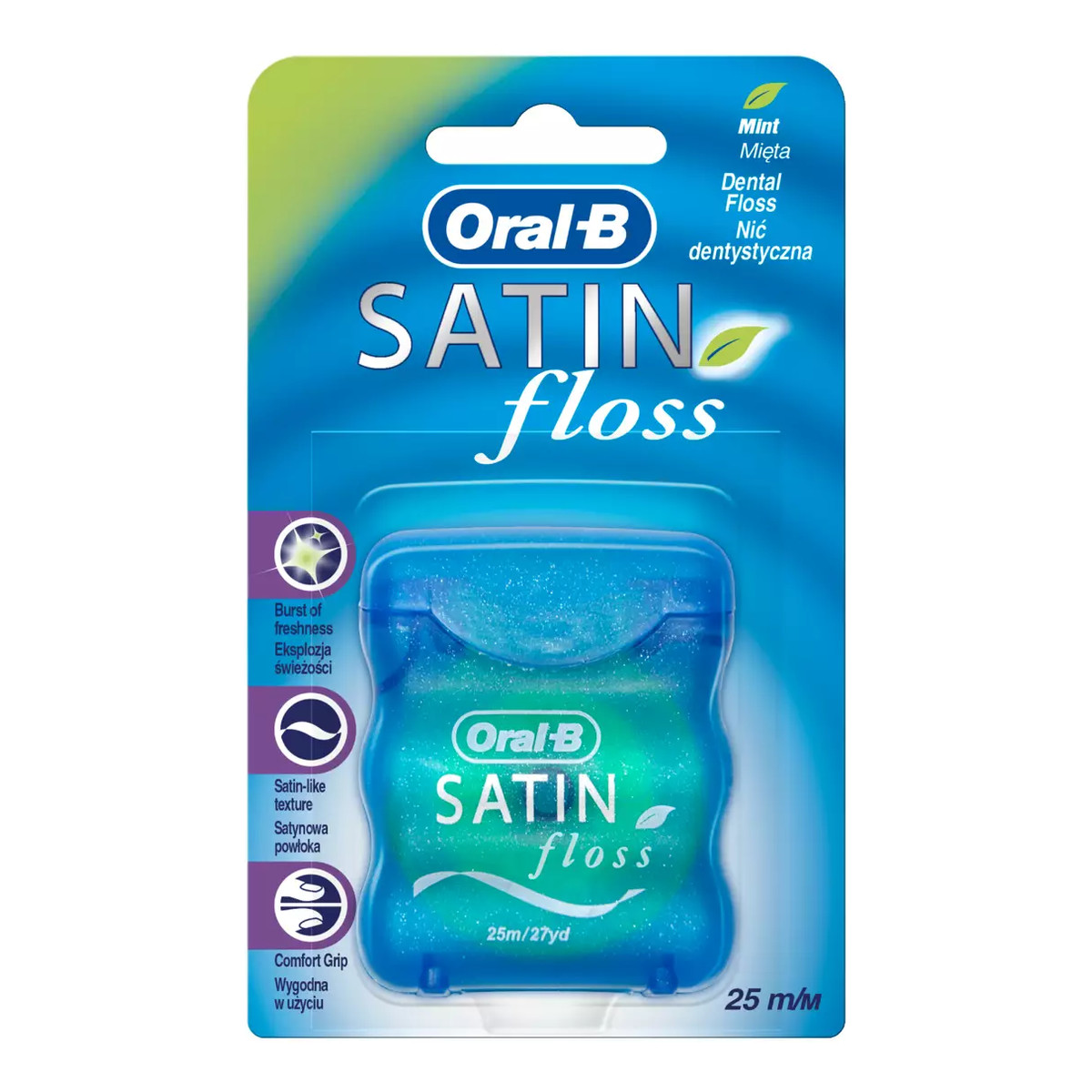 Oral-B Satin Floss Nić dentystyczna miętowa 25m x3szt.