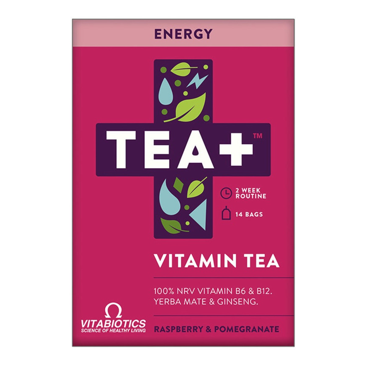 Vitabiotics Tea+ energy herbata witaminowa pomagająca w zmęczeniu 14 torebek