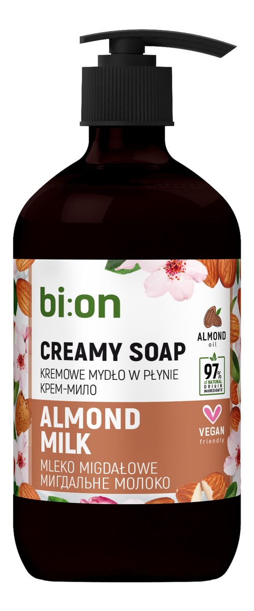 Kremowe mydło w płynie z pompką Migdałowe