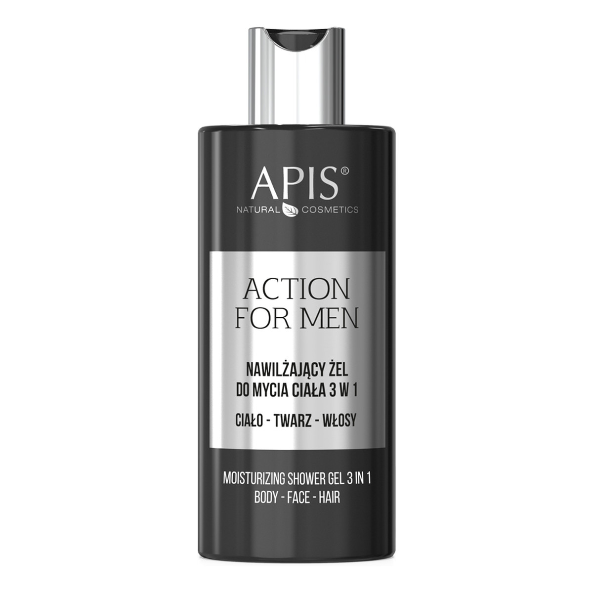 Apis Action For Men Zestaw świąteczny Nawilżający żel do mycia ciała 3w1 300ml + Odżywczy krem do ciała i dłoni 300ml