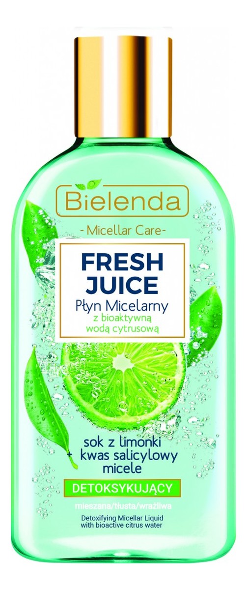 Limonka detoksykujący płyn micelarny z bioaktywną wodą cytrusową