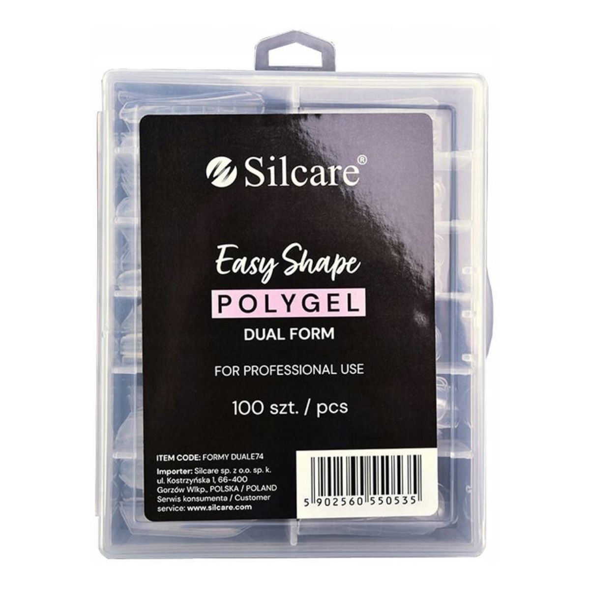 Silcare Formy do akrylożelu clear dual 1op.-100szt