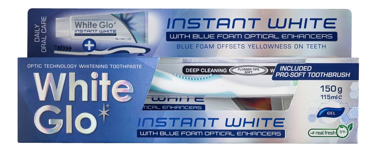 Instant white toothpaste wybielająca pasta do zębów 150g/115ml + szczoteczka