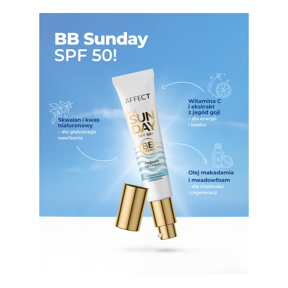 Affect SunDay Krem BB do twarzy SPF50 30ml